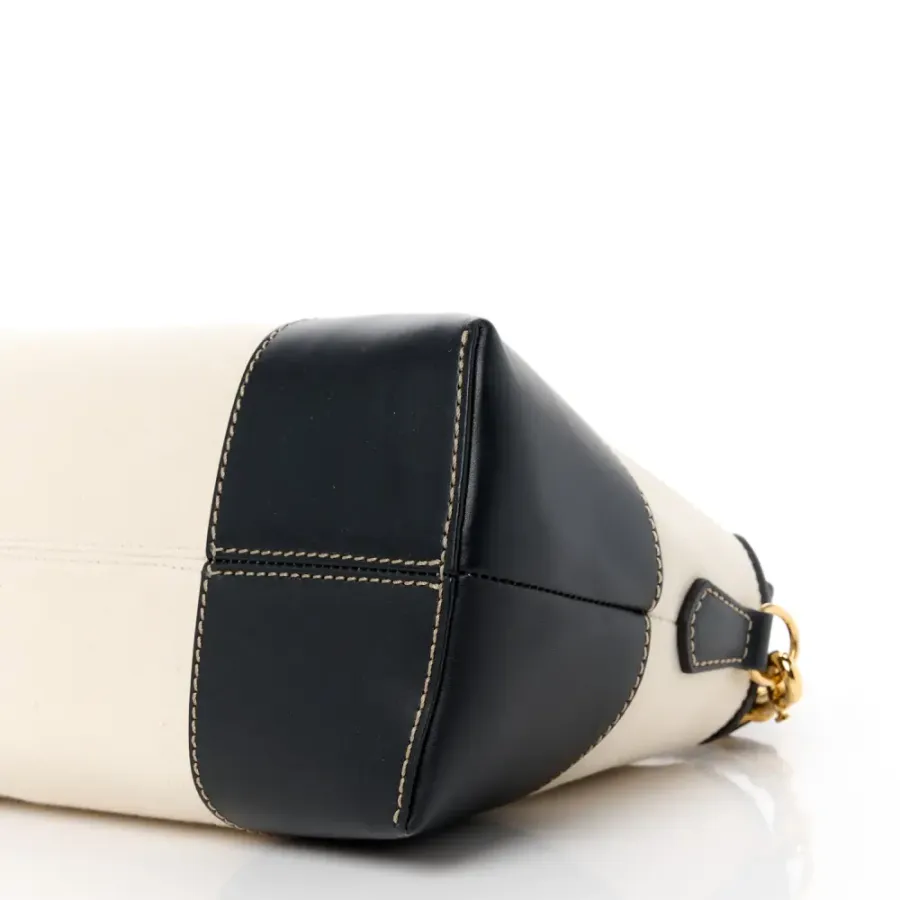 Fendi Medium Logo Embroidered By The Way Boston Bag Grezzo/Black Canvas & King Vitello Leather Gold Hardware