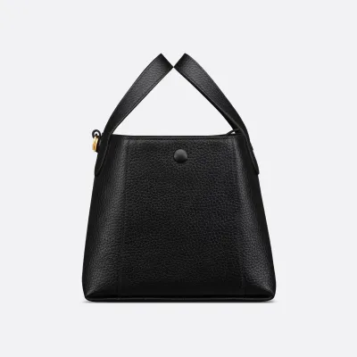 Dior Small Signature Bucket Bag In Blue Dior Oblique Jacquard/Black Grained Calfskin Gold Hardware