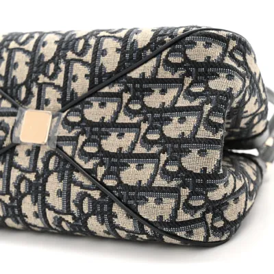 Dior Medium Key Bag Blue Oblique Canvas Gold Hardware