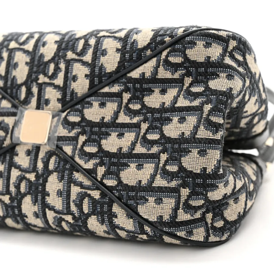 Dior Medium Key Bag Blue Oblique Canvas Gold Hardware