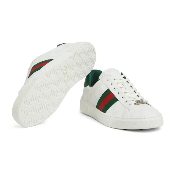 Gucci Ace series white sneakers woven fabric women's sports shoes - Image 5