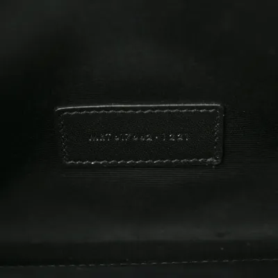 Saint Laurent Medium Envelope Clutch Black Chevron Monogram Grain De Poudre Matelasse Leather Gold Hardware