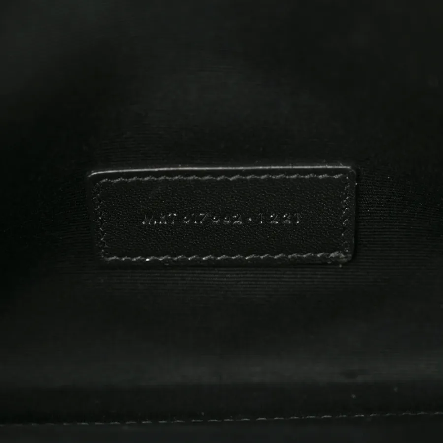 Saint Laurent Medium Envelope Clutch Black Chevron Monogram Grain De Poudre Matelasse Leather Gold Hardware