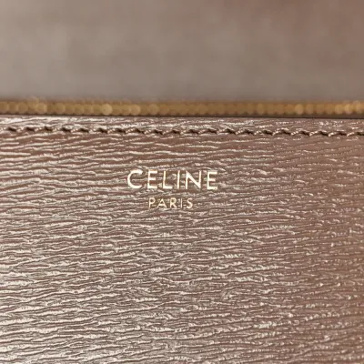Celine Medium Classic Box Flap Bag Glazed Nut Liege Calfskin Leather Gold Hardware