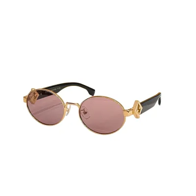 Fendi Oval glasses leopard/black/silver/blue/red/black silver/black gold/green/brown leopard color Size 55口17-145