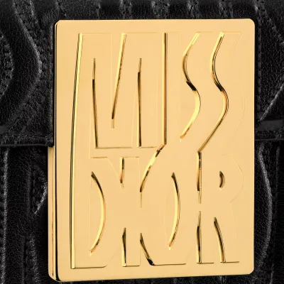 Dior Miss Dior Flap Bag In Black Quilted Miss Dior Allover Calfskin With Gold Hardware