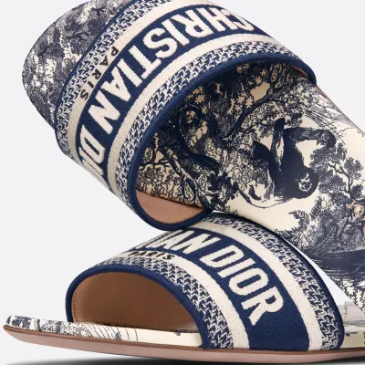 Dior blue flat slippers