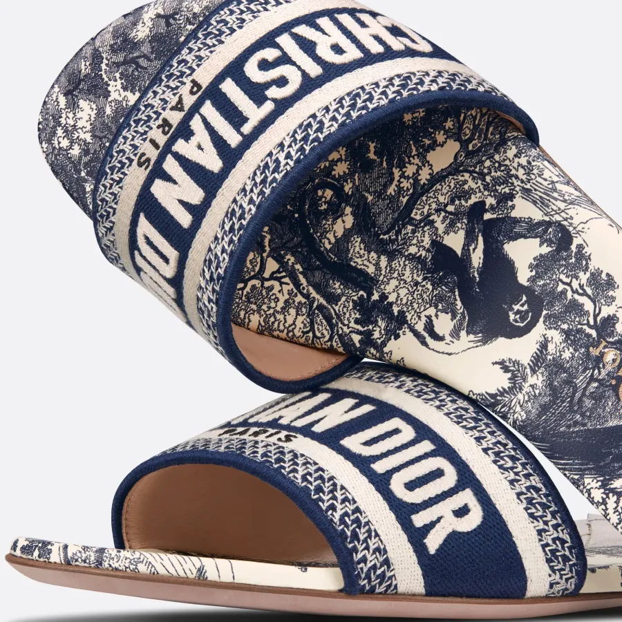 Dior blue flat slippers