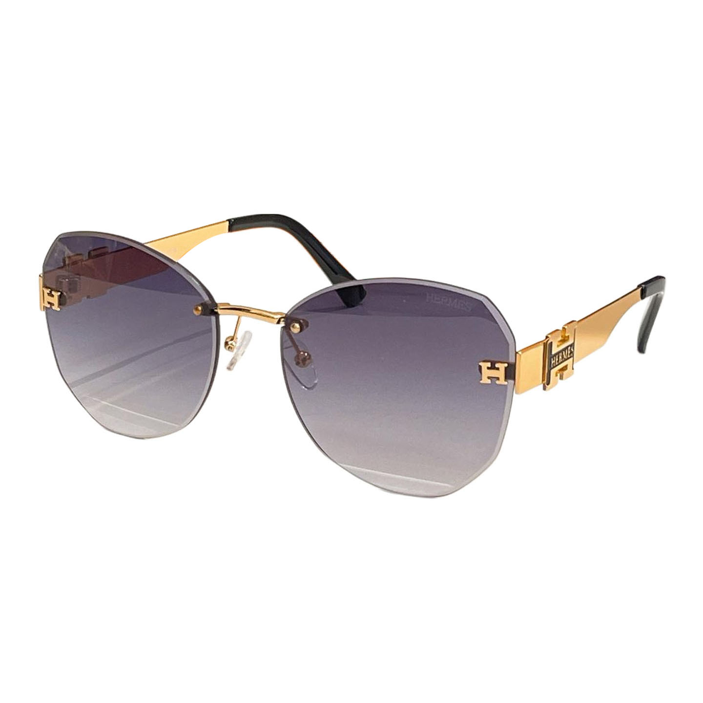 Óculos Hermès roxo dourado/roxo prateado/preto dourado/marrom/vermelho/azul Tamanho 60口18-140