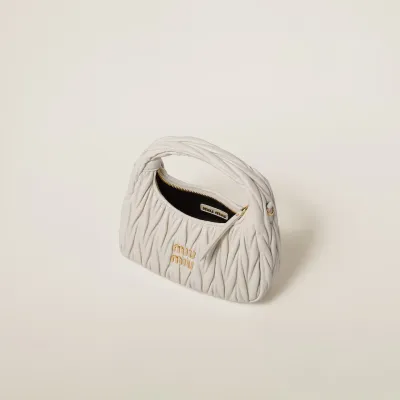 Miu Miu Wander Matelassé Quilted Lambskin Leather handbag white Crossbody Bags