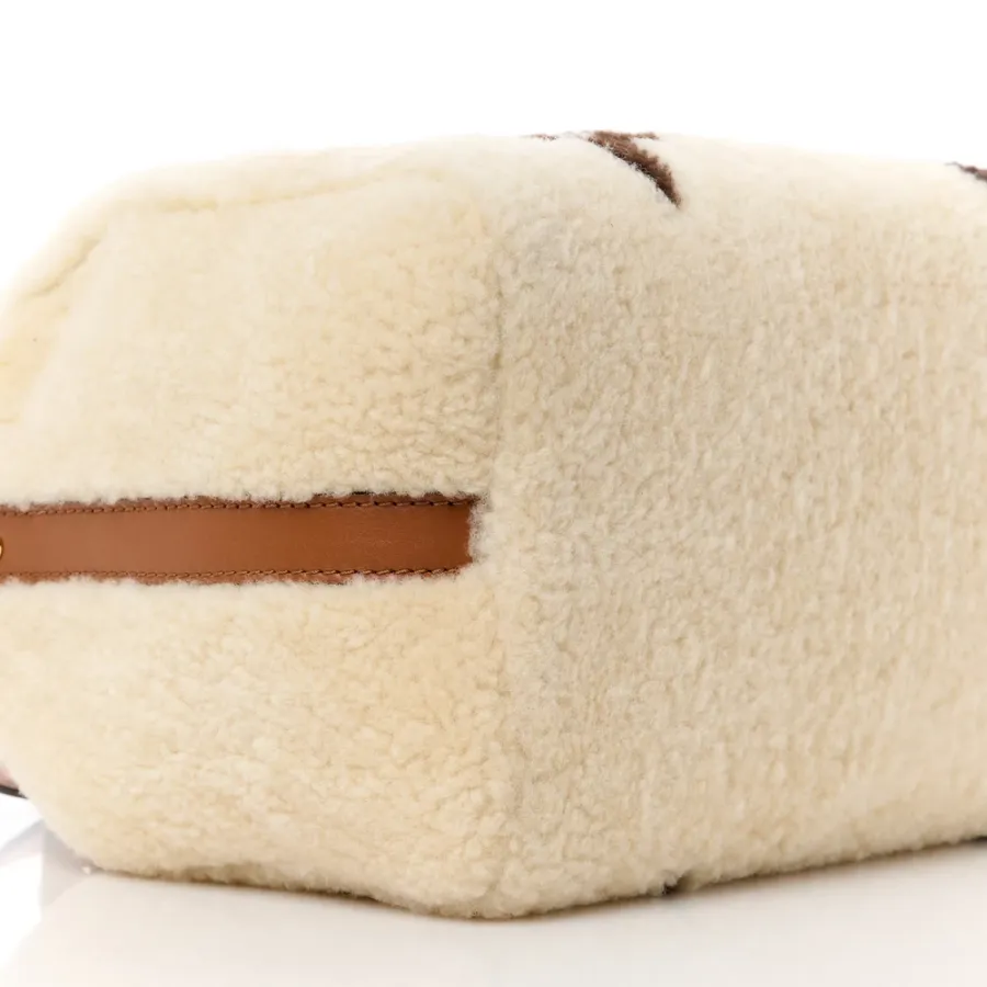 Louis Vuitton Speedy Bandoulière 25 Cream/Brown Monogram Canvas & Shearling Gold Hardware