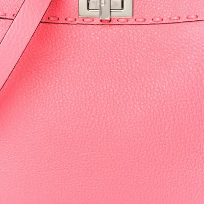 Fendi Tape Stitch Small Peekaboo I SEE U Satchel Pink Dalia Cuoio Roma Sellerissima & Nappa Sintetica Leather Silver Hardware