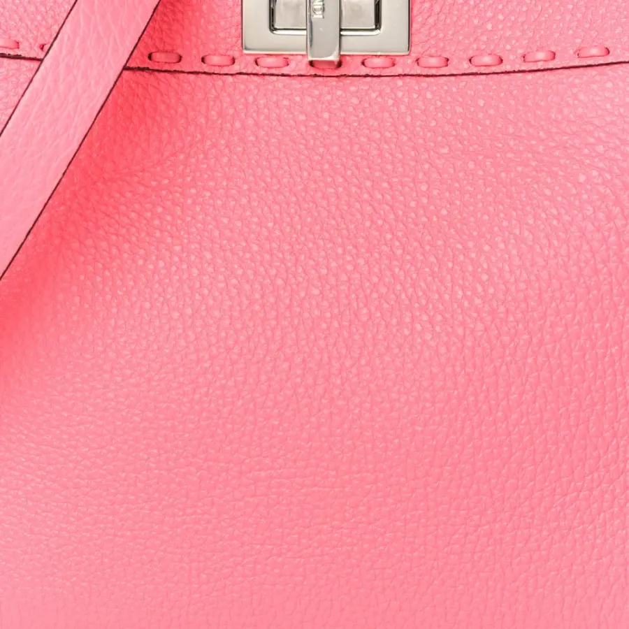 Fendi Tape Stitch Small Peekaboo I SEE U Satchel Pink Dalia Cuoio Roma Sellerissima & Nappa Sintetica Leather Silver Hardware