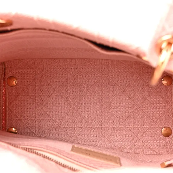 Dior Medium Lady D-Lite Bois De Rose Cannage Embroidered Canvas Gold Hardware - Image 7