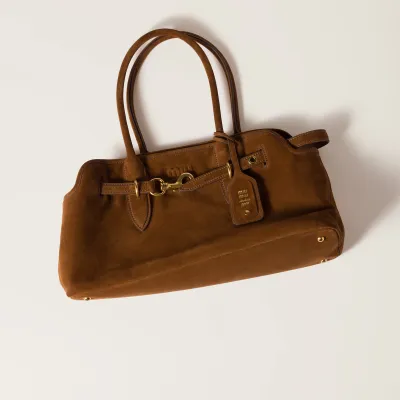 Miu Miu Aventure Suede Leather Brown Top-Handle Bags