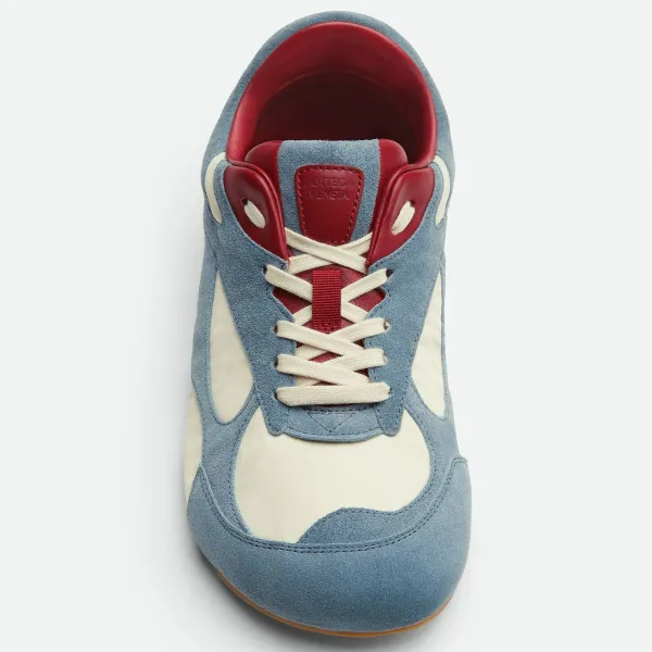 Bottega Veneta Orbit Flash Sneakers In Ice/Sea Salt Suede And Nylon Lace-Up Sneaker With Leather Trims - Image 3