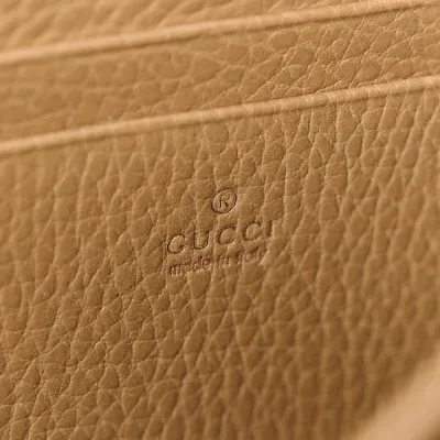 Gucci Mini Crystal Dionysus Chain Wallet Natural Tan / Black Diamond & Dollar Calfskin Leather Silver Hardware