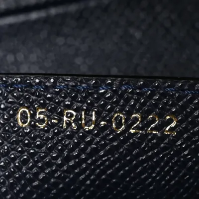 Dior Medium Saddle Bag Navy Blue Grained Calfskin Leather Gold Hardware