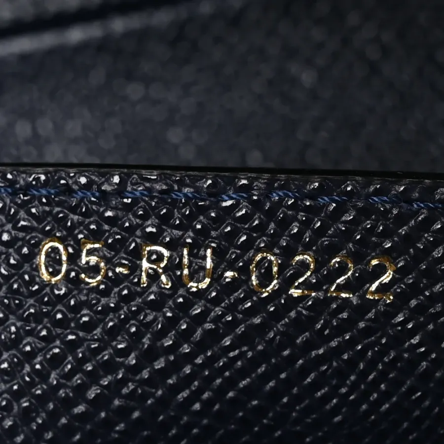 Dior Medium Saddle Bag Navy Blue Grained Calfskin Leather Gold Hardware