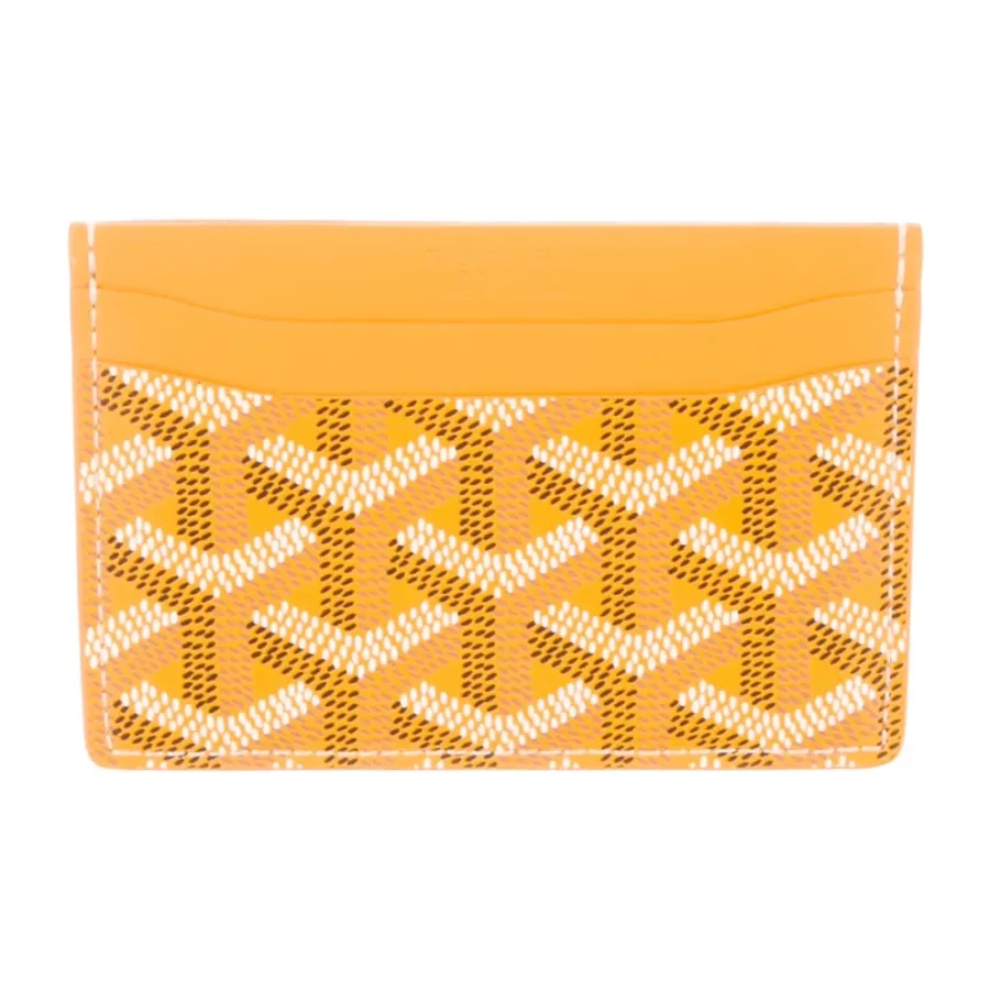 Goyard Small Card Holder Yellow Goyardine Printed Canvas