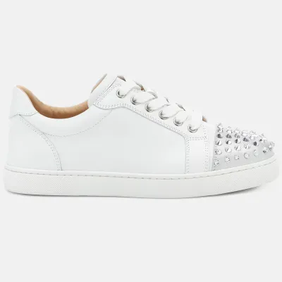Christian Louboutin white Studded suede sneakers