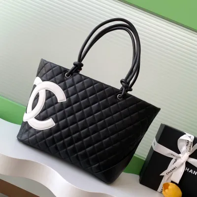 Chanel Black Basket Tote Bags / Shoulder Bags