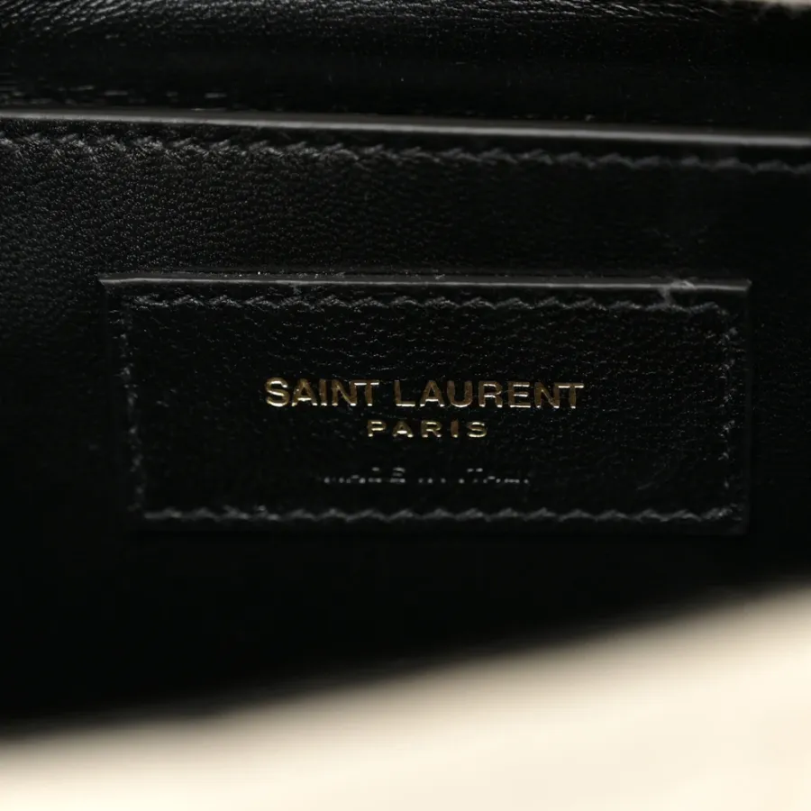 Saint Laurent Medium Jamie Bag Vanilla Ice Crinkle Monogram Cotton Patchwork Aged Gold Hardware