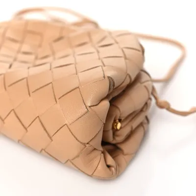 Bottega Veneta Mini Intrecciato The Pouch Almond Nappa Leather