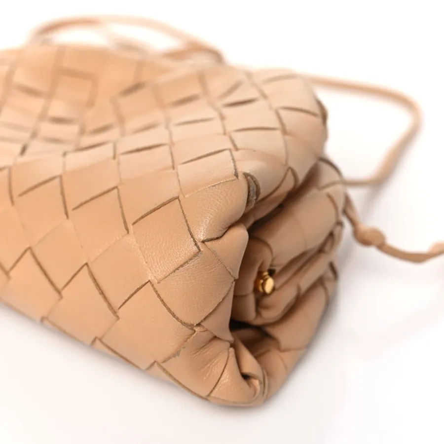 Bottega Veneta Mini Intrecciato The Pouch Almond Nappa Leather