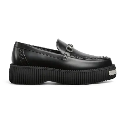 Gucci black thick bottom loafers