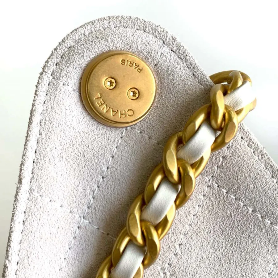 Chanel Pink / Green Quilted Shiny Calfskin Leather / Abrasive Sand Leather Shoulder Bags