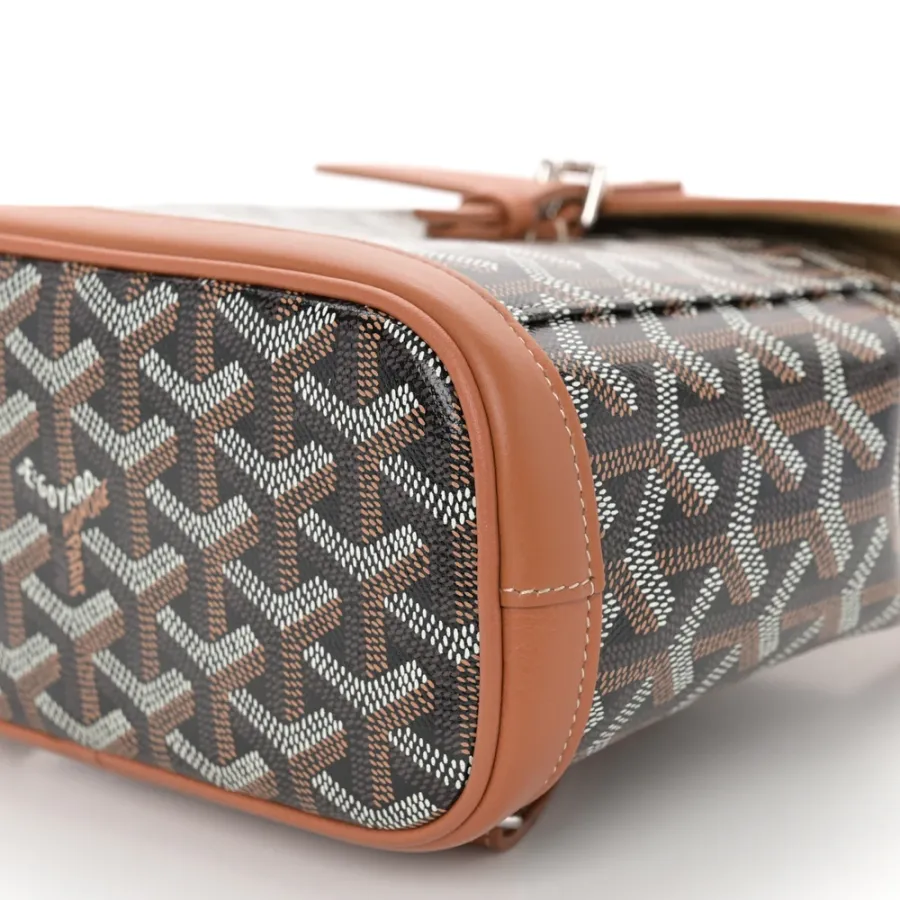 Goyard Mini Alpin Backpack Black/Gold Goyardine Canvas & Calfskin Leather Silver Hardware