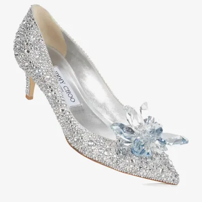 JIMMY CHOO Crystal studded pointy heels