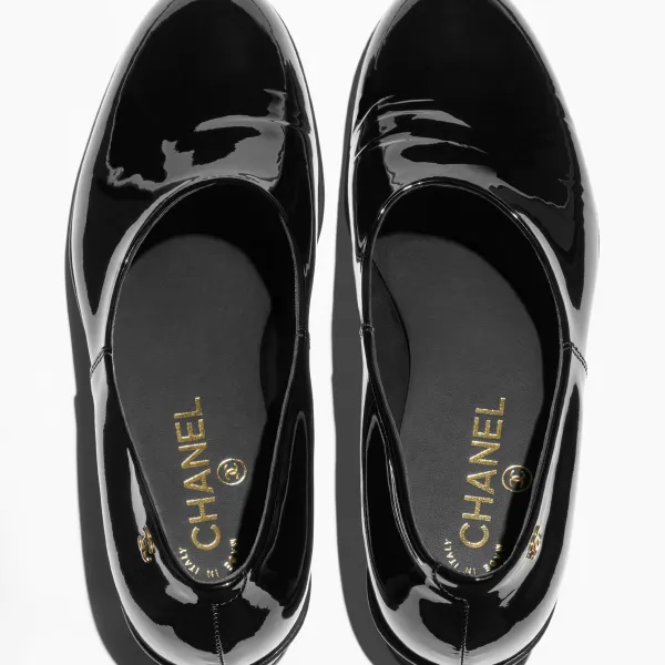 Chanel Black calf patent leather Loafers - Image 4