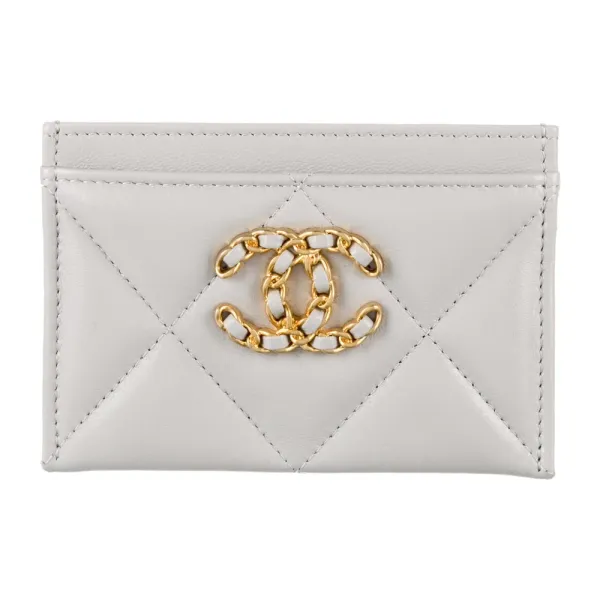 Chanel Small Wallet Grey﻿ Calfskin Leather Gold Hardware