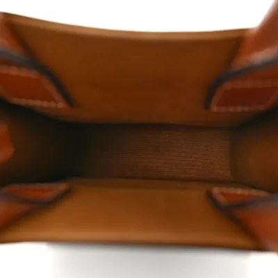 Celine Mini Vertical Cabas Tan Triomphe Canvas & Calfskin Leather Gold Hardware