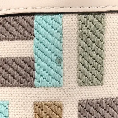 Fendi Mini F is Fendi FF Multicolor Embroidered Mon Tresor Bucket Bag Grezzo/Multicolor/Latte Canvas & Grace Vitello Leather Gold Hardware