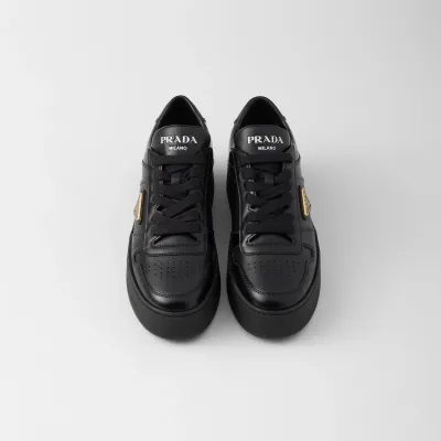 PRADA Black leather sneakers