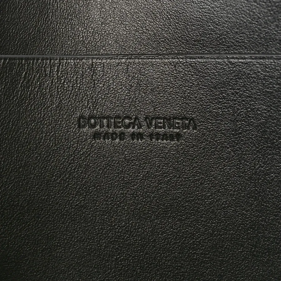 Bottega Veneta Maxi Intrecciato Large Cassette Flat Zip Pouch Black Nappa Leather