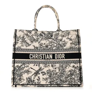 Dior Large Zodiac Toile De Jouy Book Tote Latte Embroidered Canvas