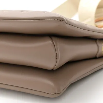 Louis Vuitton Coussin PM Taupe Embossed Monogram Lambskin Leather Gold Hardware