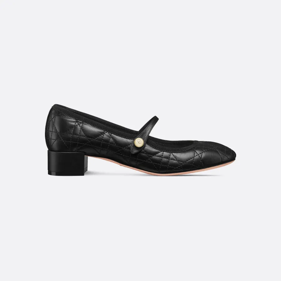 Dior black high-heeled ballet shoes
