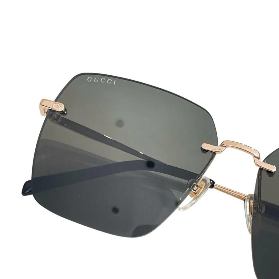 Gucci square frame glasses black/leopard brown/red color Size 60口15-145