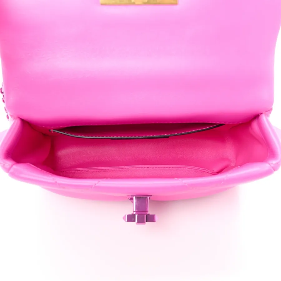 Valentino Garavani Small Roman Stud Shoulder Bag Pink PP Lacquer Monochrome Nappa Leather Incognito Hardware
