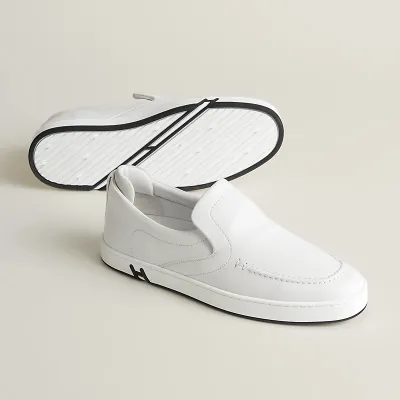 HERMES Kiddy White Loafers