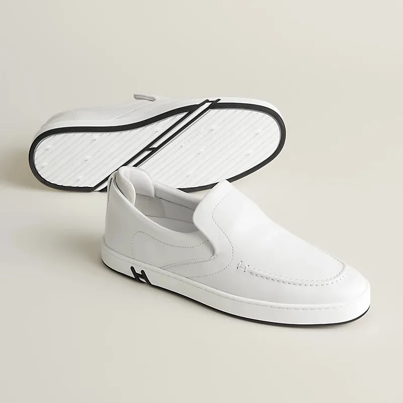 HERMES Kiddy White Loafers