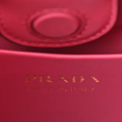 Prada Medium Shoulder Bag Black/Pink Box Calfskin Leather Gold Hardware