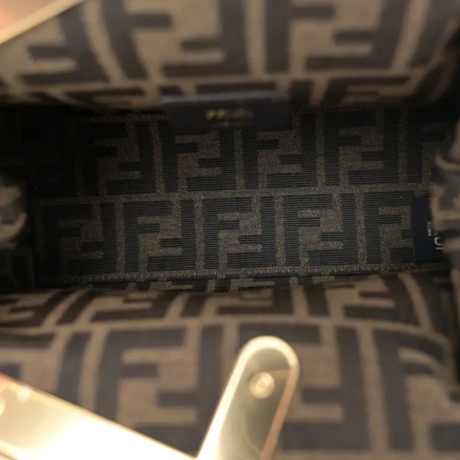 Fendi Small Fendi First Dove Grey Shiny Nappa Leather Gold Hardware