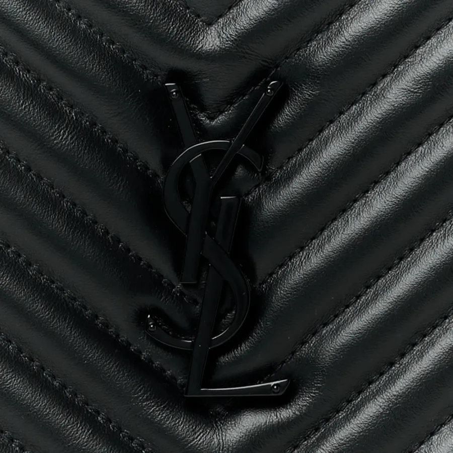 Saint Laurent Medium Lou Camera Bag Black Monogram Calfskin Matelasse Leather Black Hardware