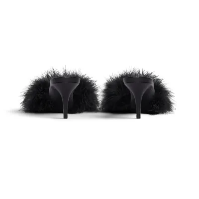BALENCIAGA 70MM sandals Black feather slippers